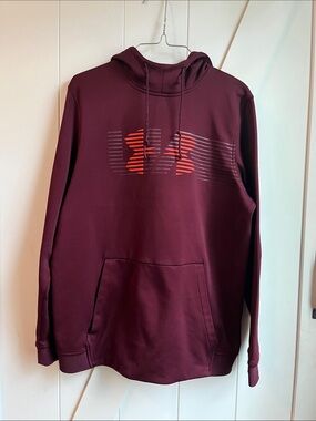 Jordan Maroon Hoodie with Orange Graphic